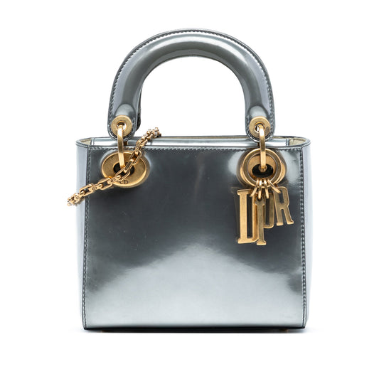 Dior Mini Lady Dior – Vernice Metallizzata Argento (2018) - Etoilux