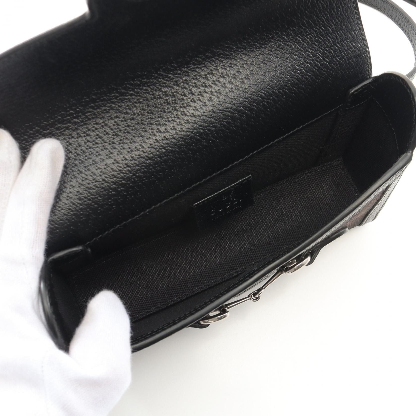 GUCCI Horsebit 1955 Jumbo GG Shoulder Bag in Canvas e Pelle Nera - Etoilux