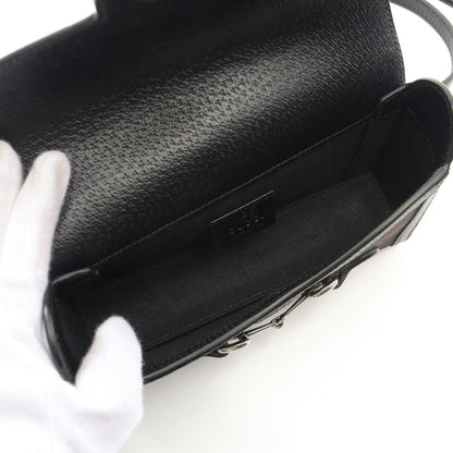 GUCCI Horsebit 1955 Jumbo GG Shoulder Bag in Canvas e Pelle Nera - Etoilux