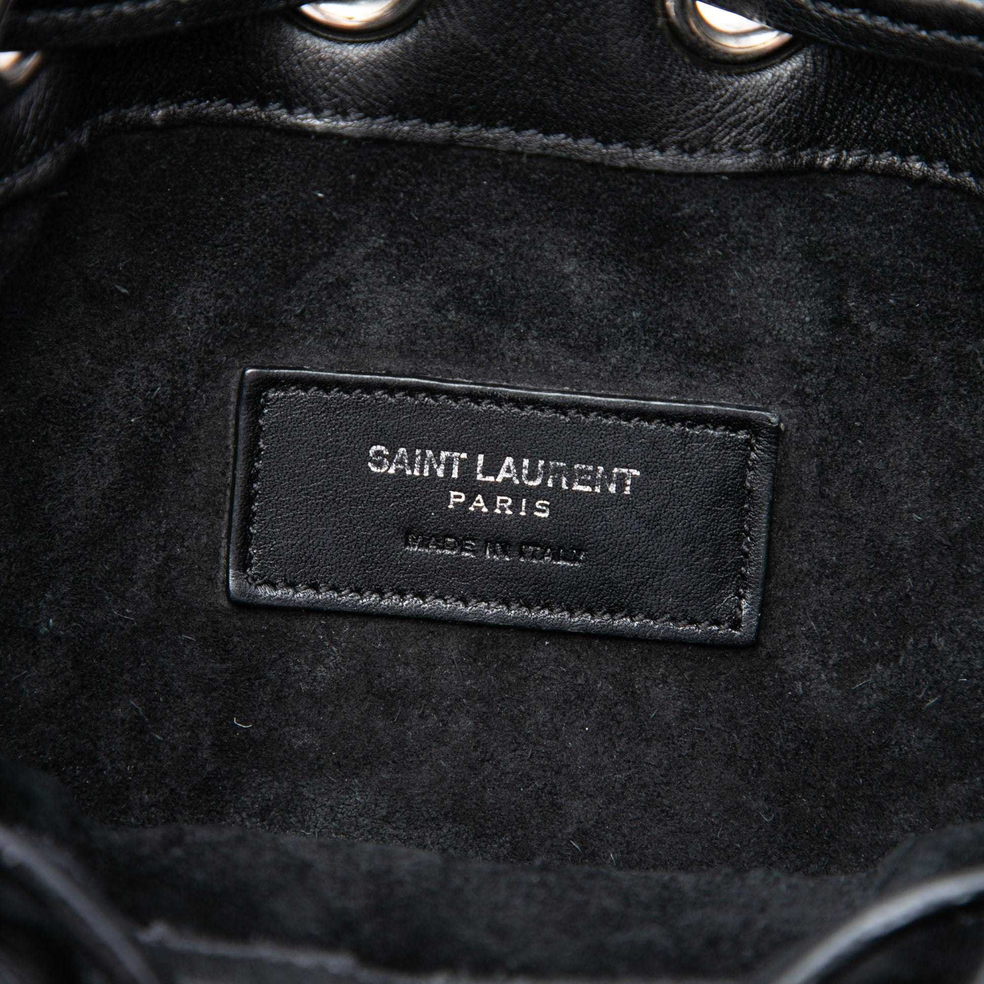 Saint Laurent Emmanuelle Bucket Bag Pelle Borchiata Nera – Small - Etoilux