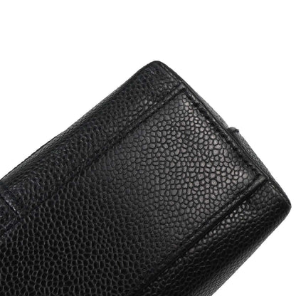 Chanel Mademoiselle Chain Shopping Bag Caviar Nero Hardware Argento – 28 cm - Etoilux