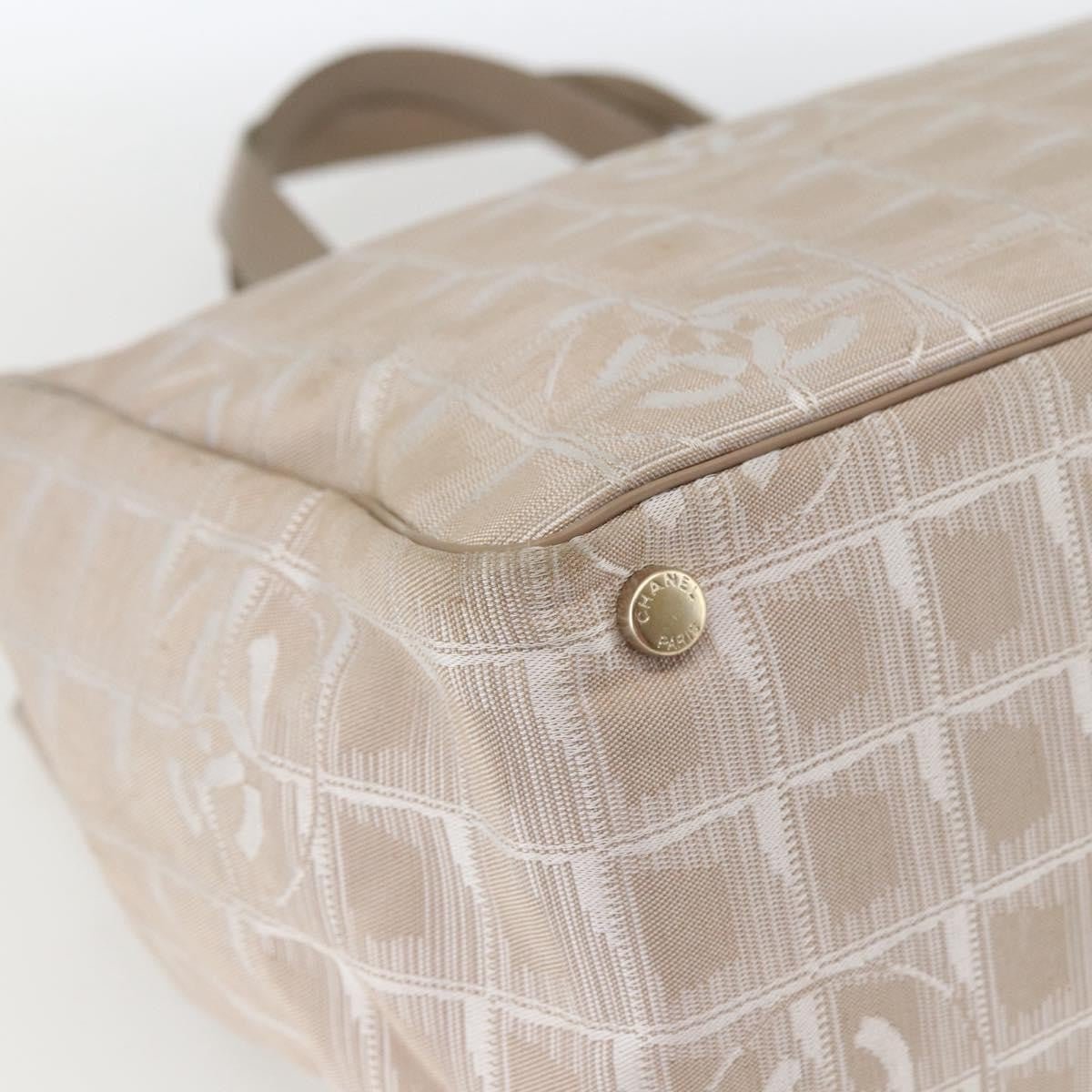 Chanel Travel Line Tote Medium Nylon Jacquard Beige – Serie 9390405 - Etoilux