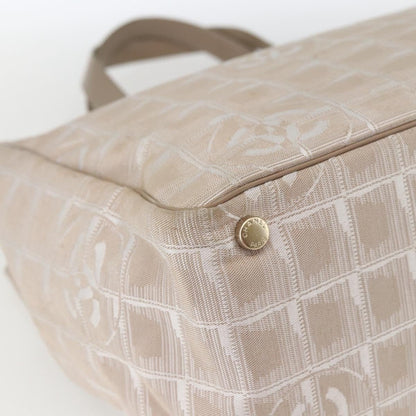 Chanel Travel Line Tote Medium Nylon Jacquard Beige – Serie 9390405 - Etoilux