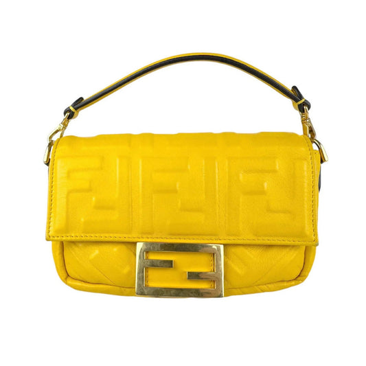 FENDI borsa a mano borsa a tracolla mini baguette pelle gialla donna 8BS017 A72V z4009 - Etoilux