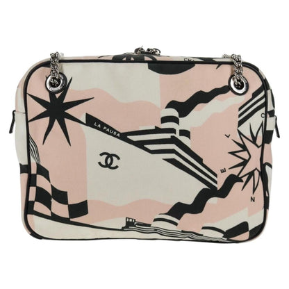 Chanel La Pausa Bay Camera Bag Tela Stampata Rosa/Avorio – 28 cm - Etoilux