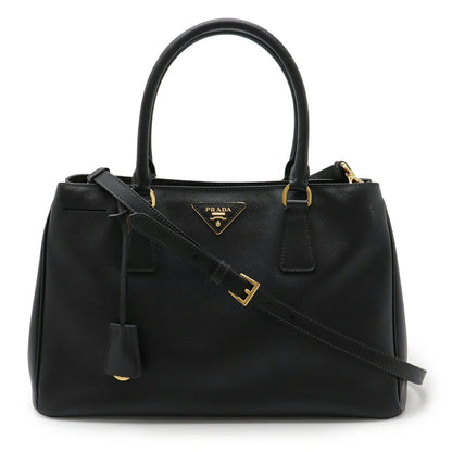 Prada Galleria BN1801 – Borsa a mano/tracolla in pelle Saffiano nera - Etoilux