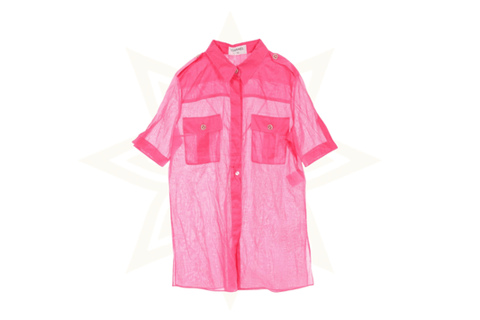 Camicia Chanel in cotone trasparente rosa fucsia - Etoilux