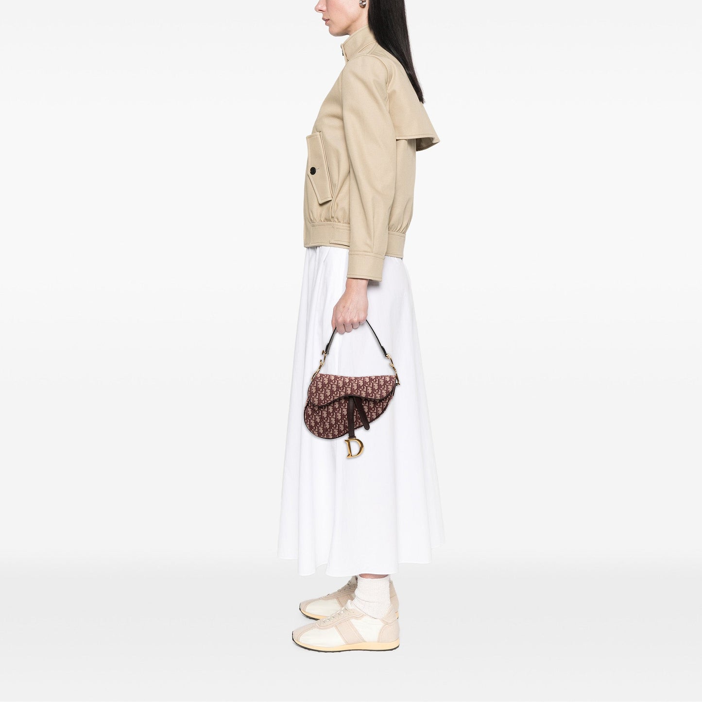 Christian Dior Saddle Media in Tela Oblique Bordeaux – 2018 – 24 cm - Etoilux