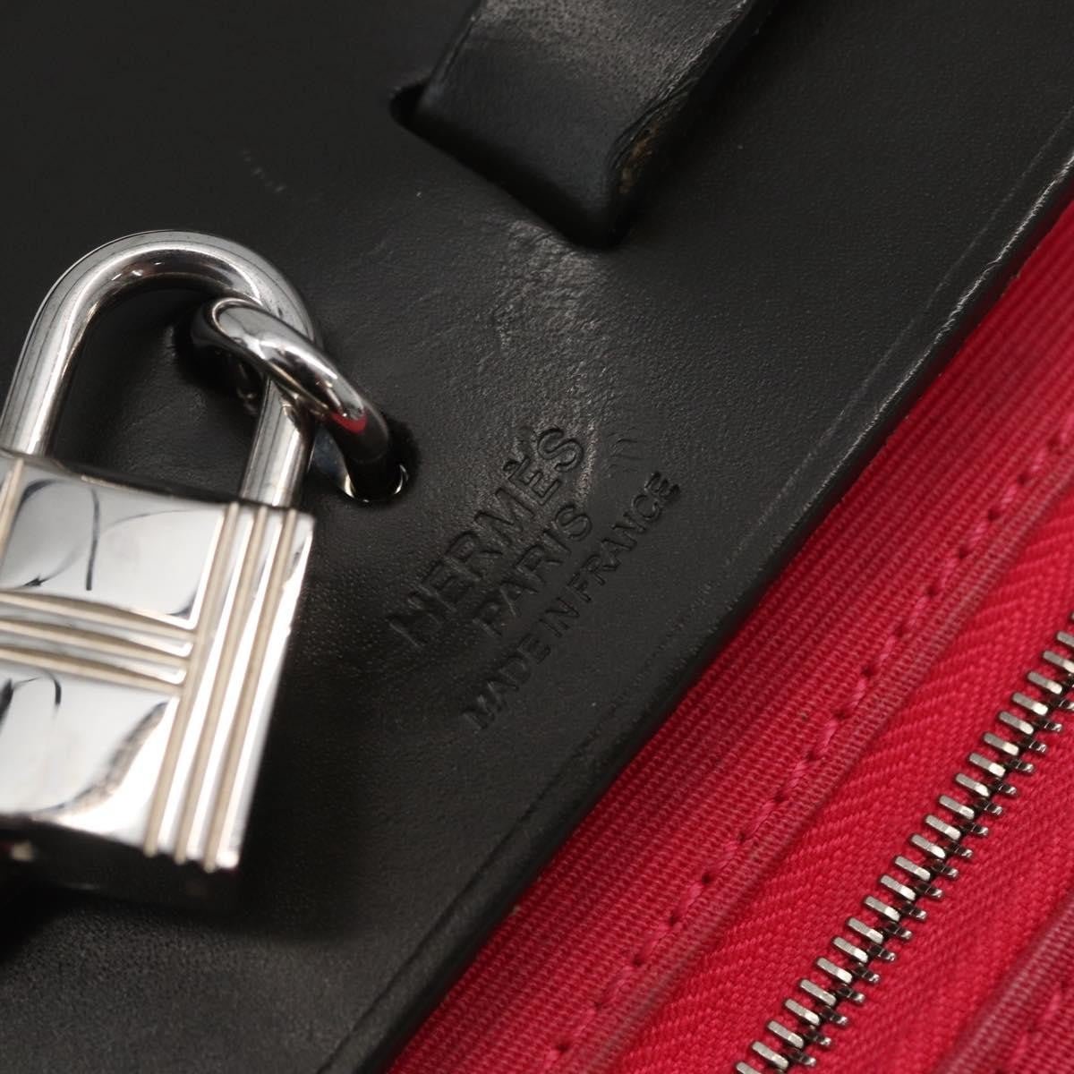 Hermès Herbag Zip 31 – Toile Rose & Cuir Vache Hunter Noir – Hardware Palladio - Etoilux