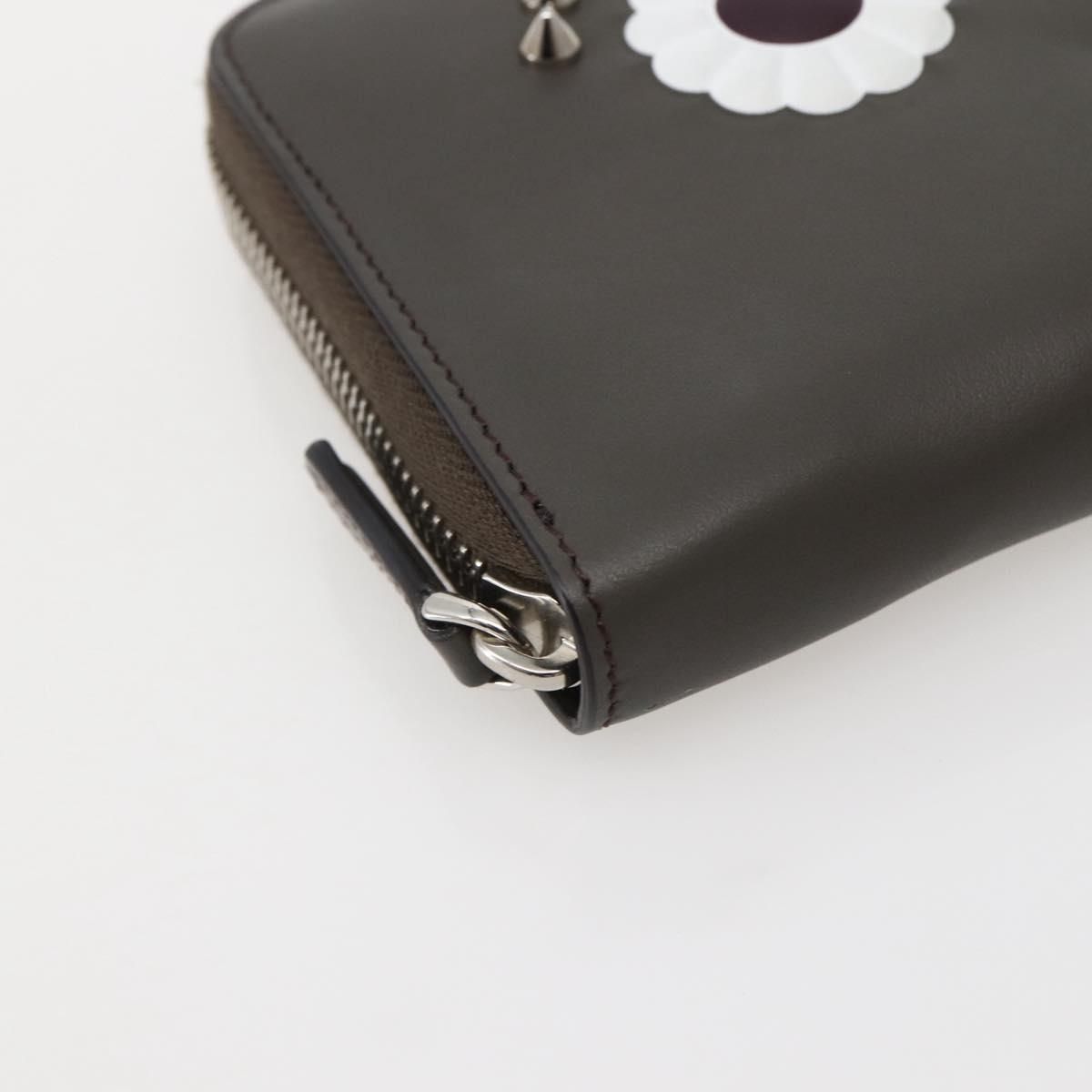 Fendi – Portafoglio Lungo Monster Eyes in Pelle Grigia – Condizioni Eccellenti (Rank SA) - Etoilux