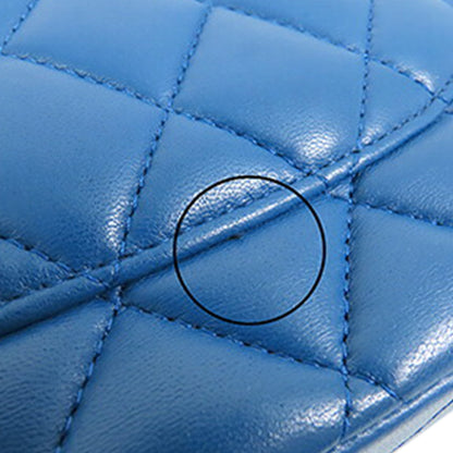 CHANEL Classic Double Flap Medium Lambskin Blue Rainbow Hardware - Etoilux