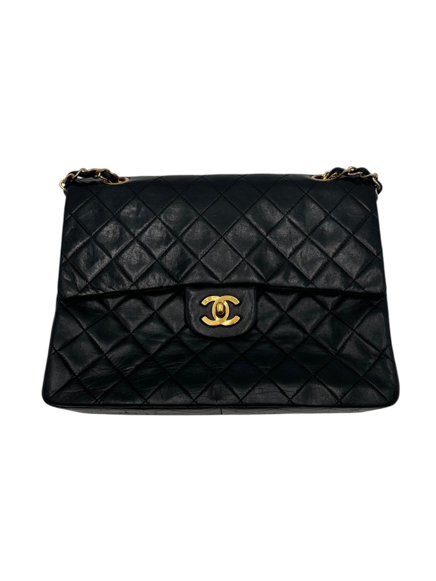 Chanel Classic Double Flap Media Pelle Agnello Nera Hardware Oro | Etoilux