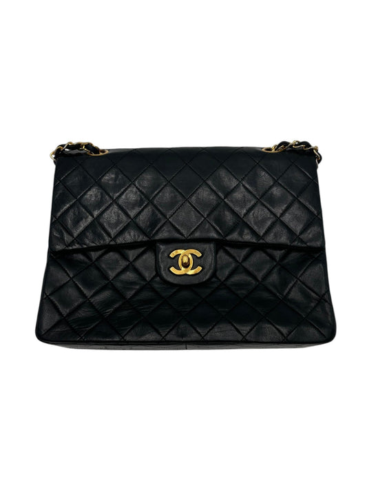 Chanel Classic Double Flap Media Pelle Agnello Nera Hardware Oro | Etoilux