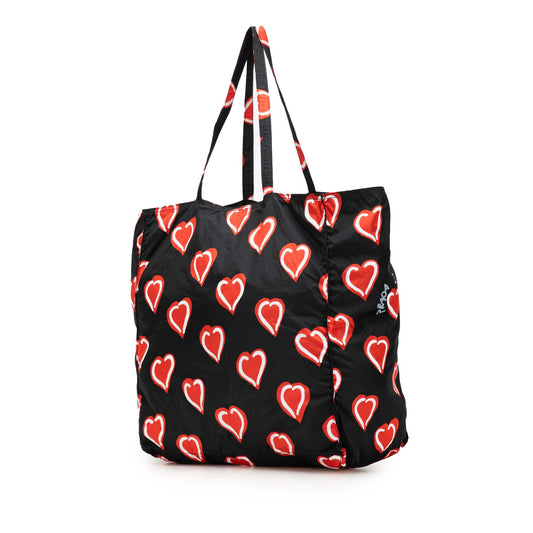 Prada – Tote in nylon stampato con cuori (“I Love Prada”) - Etoilux