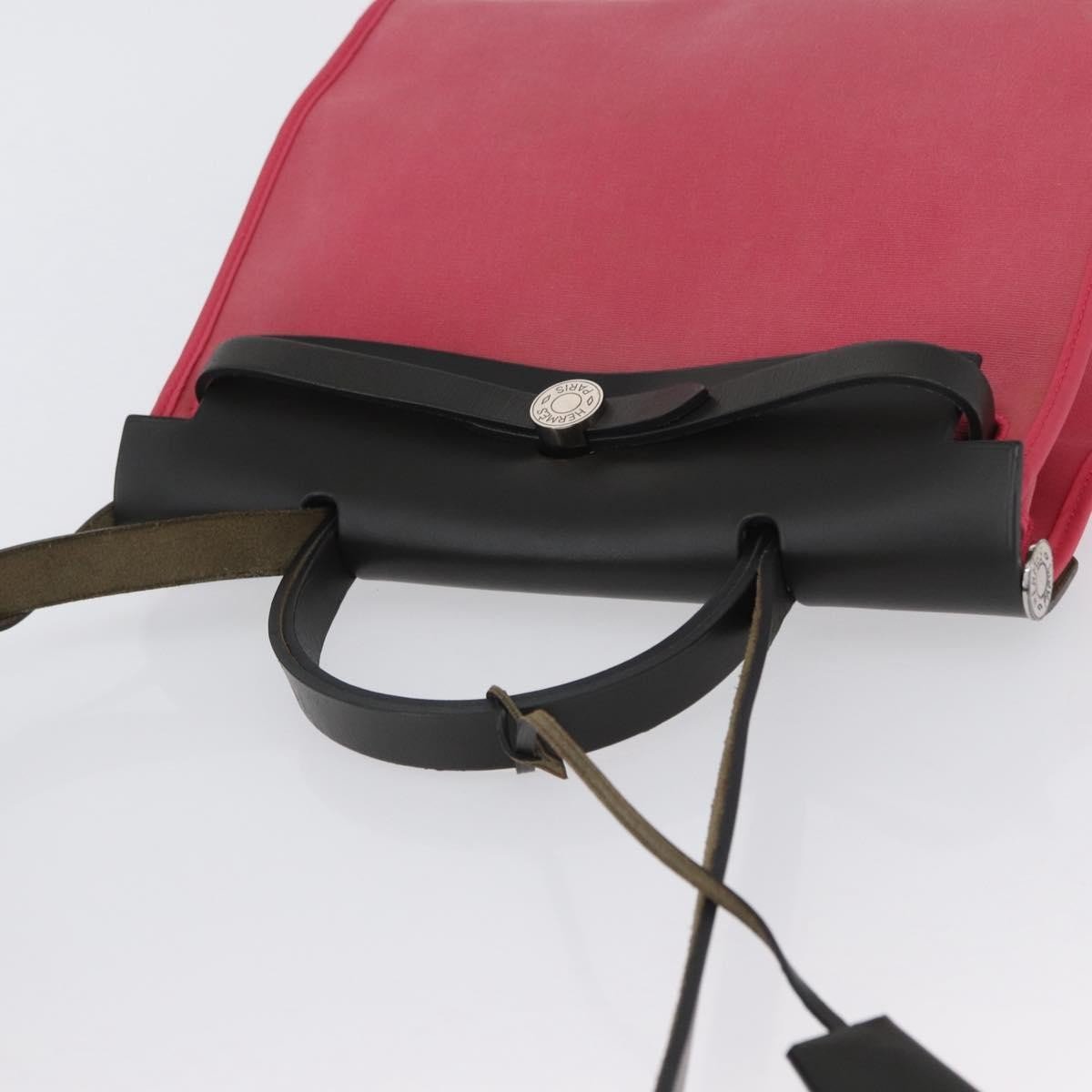 Hermès Herbag Zip 31 – Toile Rose & Cuir Vache Hunter Noir – Hardware Palladio - Etoilux
