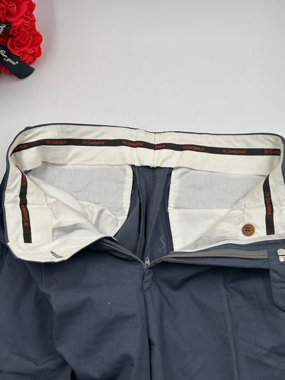 Yves Saint Laurent Pantaloni Vintage a Doppia Piega Grigio Ardesia – Taglia 44 - Etoilux