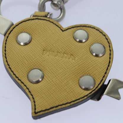 Prada Portachiavi Bag Charm Cuore in Pelle Saffiano Gialla con Freccia – 11 cm - Etoilux