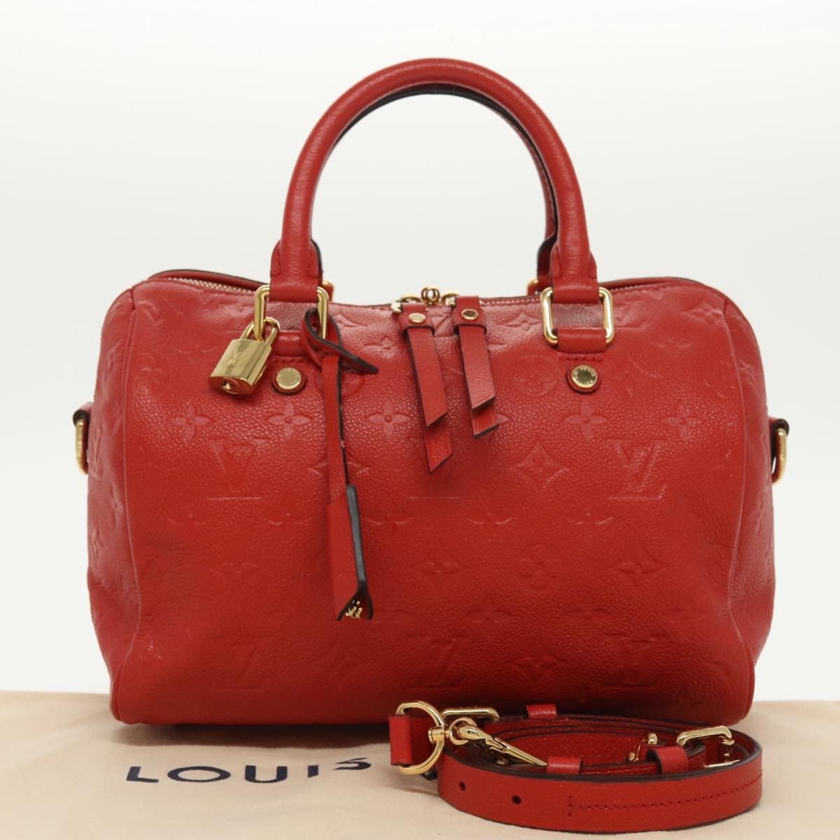 Louis Vuitton Speedy Bandoulière 25 Monogram Empreinte Giant – Red - Etoilux