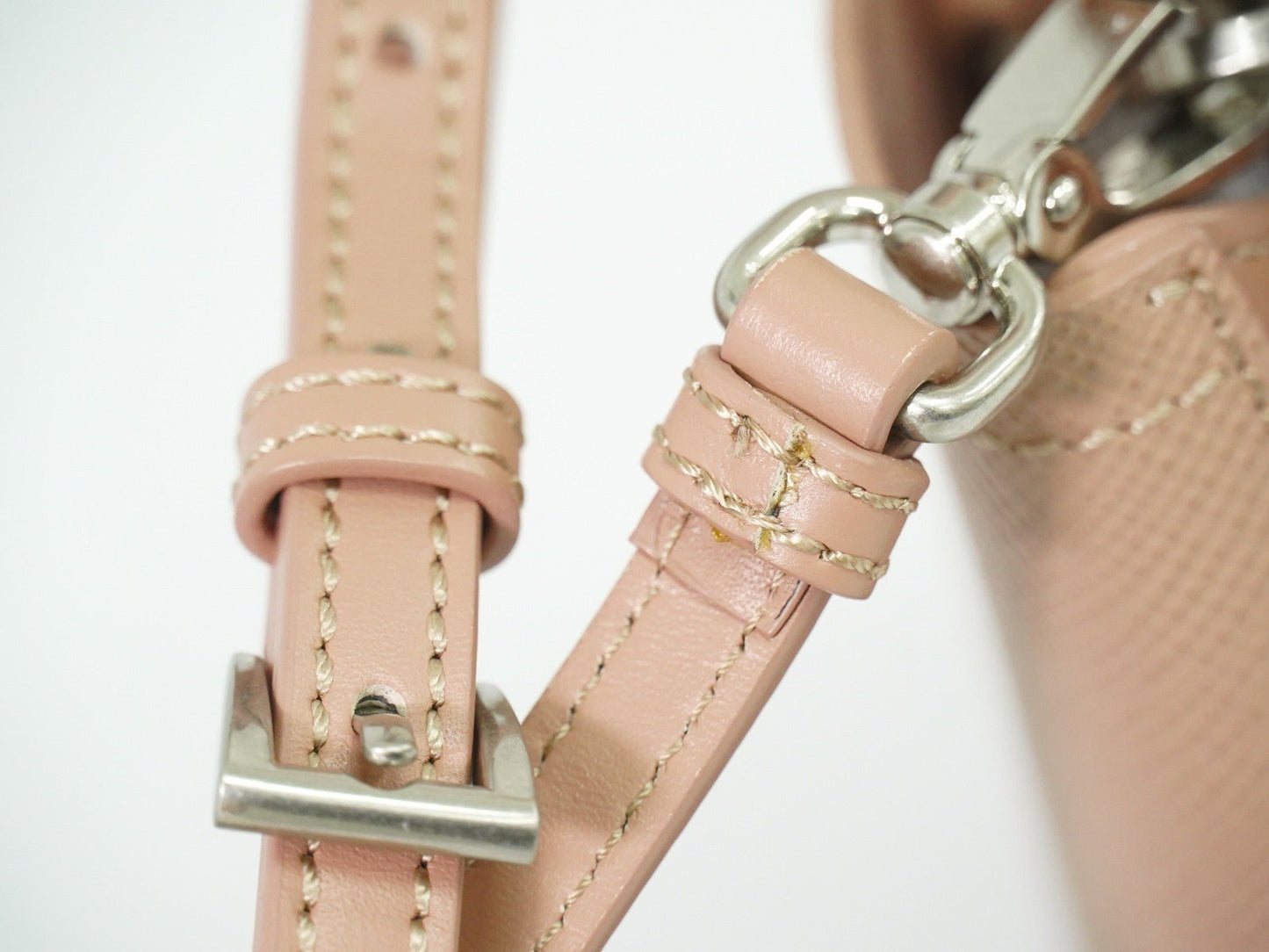 Prada Panier Bucket Bag in Saffiano Leather Beige – Limited Edition Pins - Etoilux