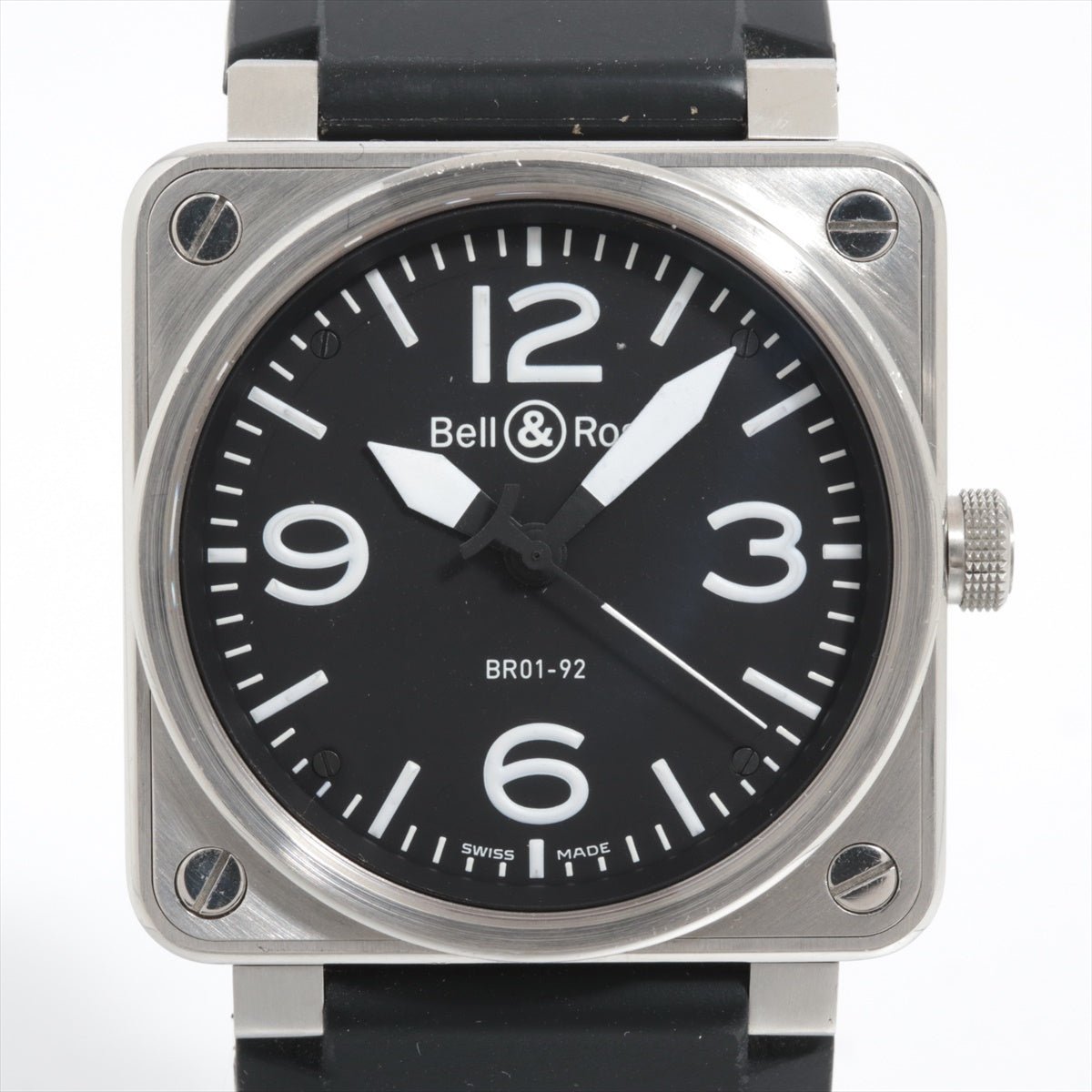 Bell & Ross BR 01 - 92 Steel Black Dial – Cinturino Caucciù Nero - Etoilux