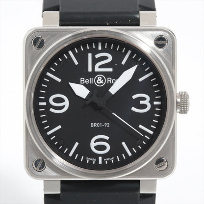 Bell & Ross BR 01 - 92 Steel Black Dial – Cinturino Caucciù Nero - Etoilux