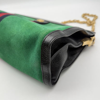 Gucci Borsa a spalla in suede verde - Etoilux