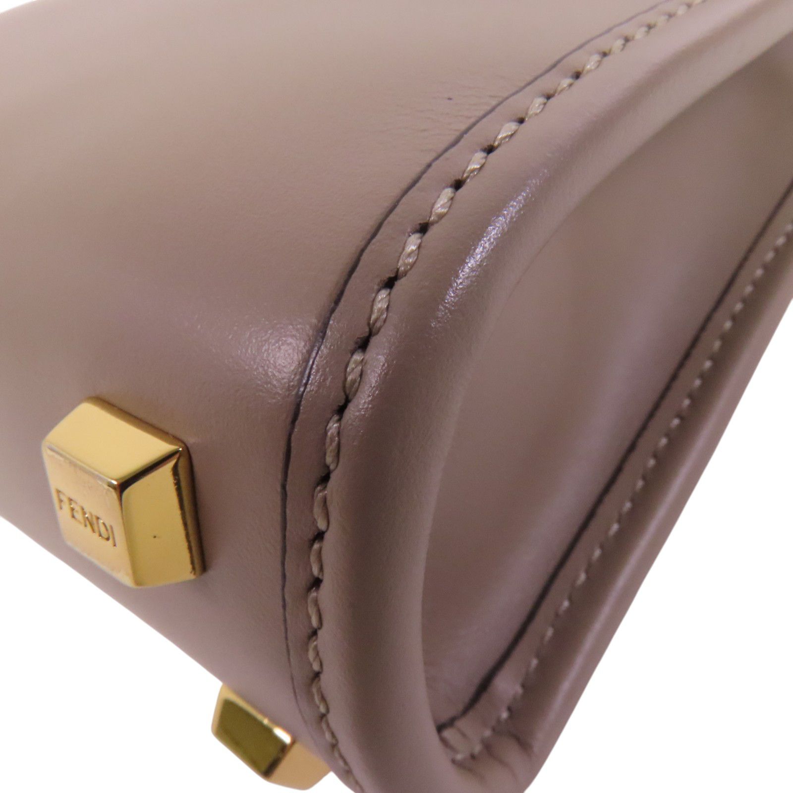 Fendi Sunshine Mini Shopper Vitello Liscio Greige – 13 cm - Etoilux