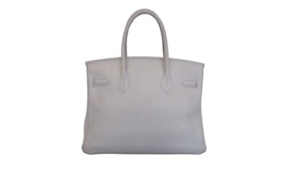 Hermès Birkin 30 Taurillon Clémence Blanc Hardware Dorato — 2008 - Etoilux