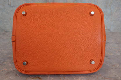 Hermès Picotin Lock MM Pelle Clemence Orange – Hardware Palladio - Etoilux
