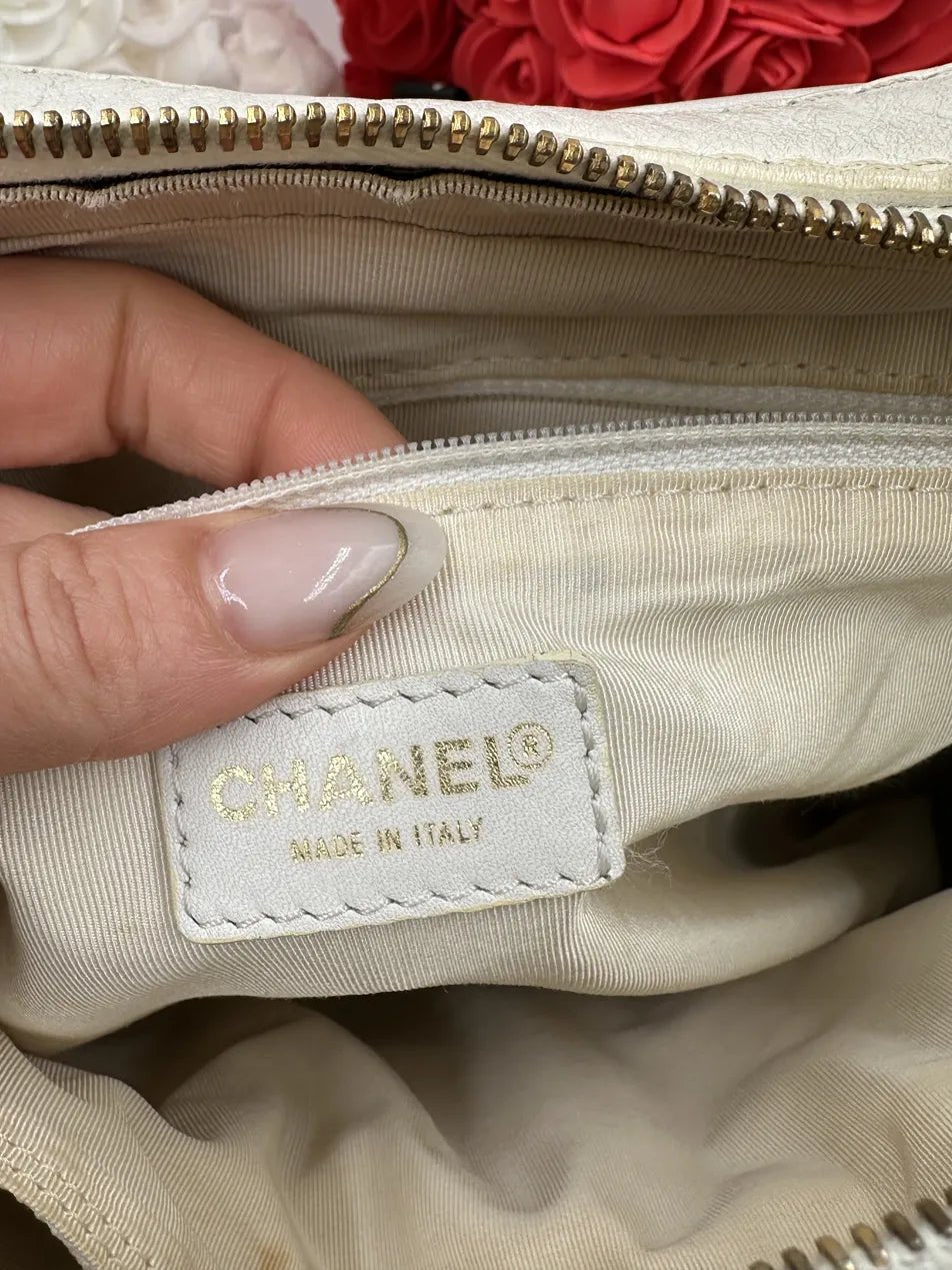 Chanel Wild Stitch Tote Pelle Agnello Off - White — Serie 6 - Etoilux