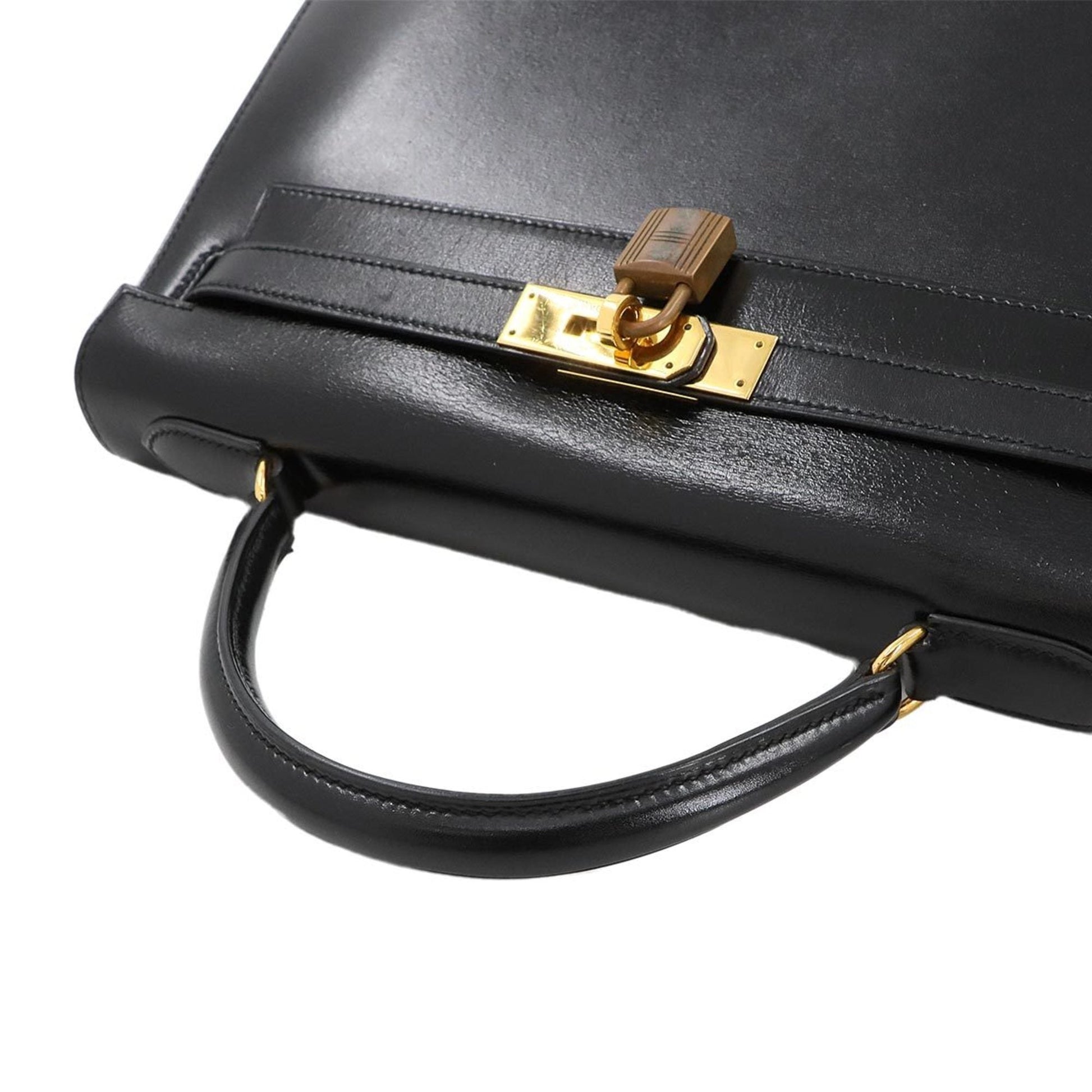Hermès Kelly 32 in Pelle Nera – Oro - Etoilux