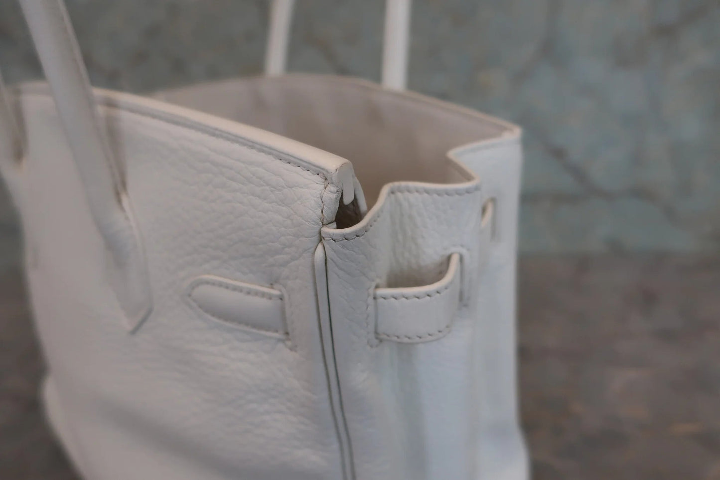Hermès Birkin 30 Taurillon Clémence Blanc Hardware Dorato — 2008 - Etoilux