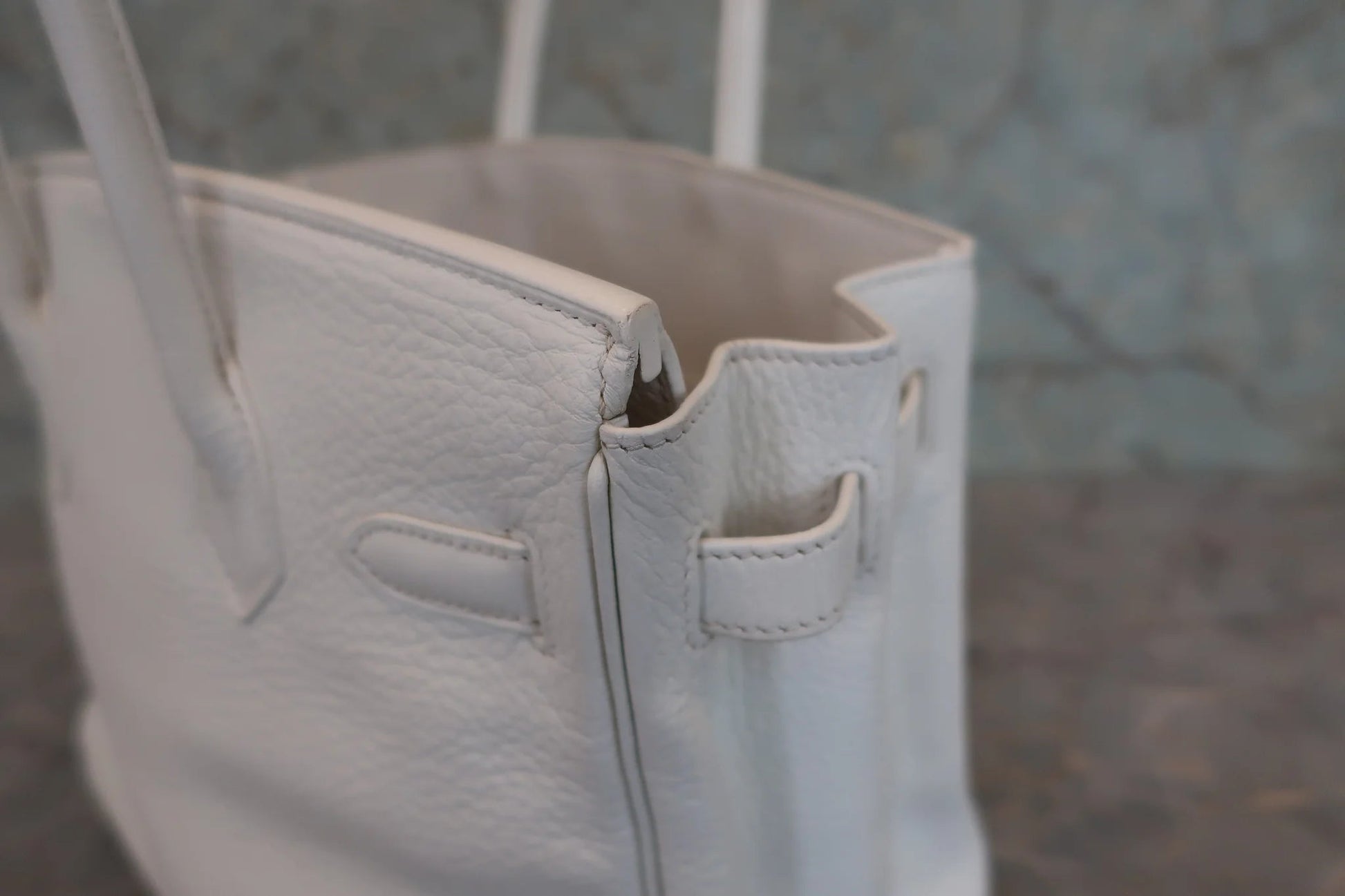 Hermès Birkin 30 Taurillon Clémence Blanc Hardware Dorato — 2008 - Etoilux