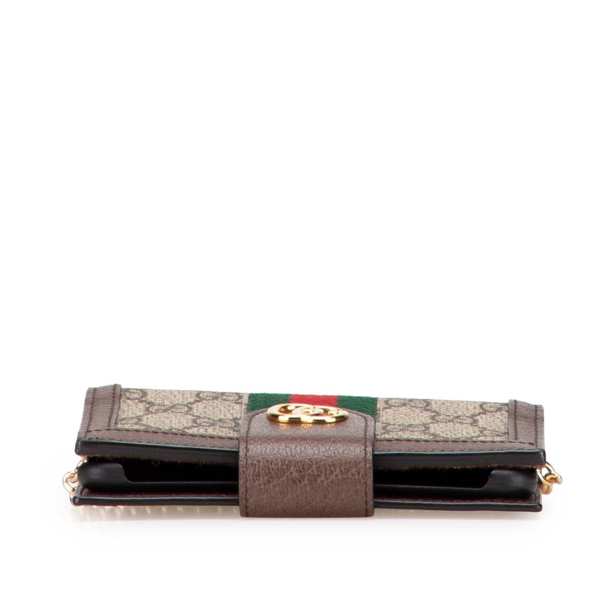 Gucci Ophidia GG Supreme Wallet on Chain con Custodia iPhone – Marrone - Etoilux