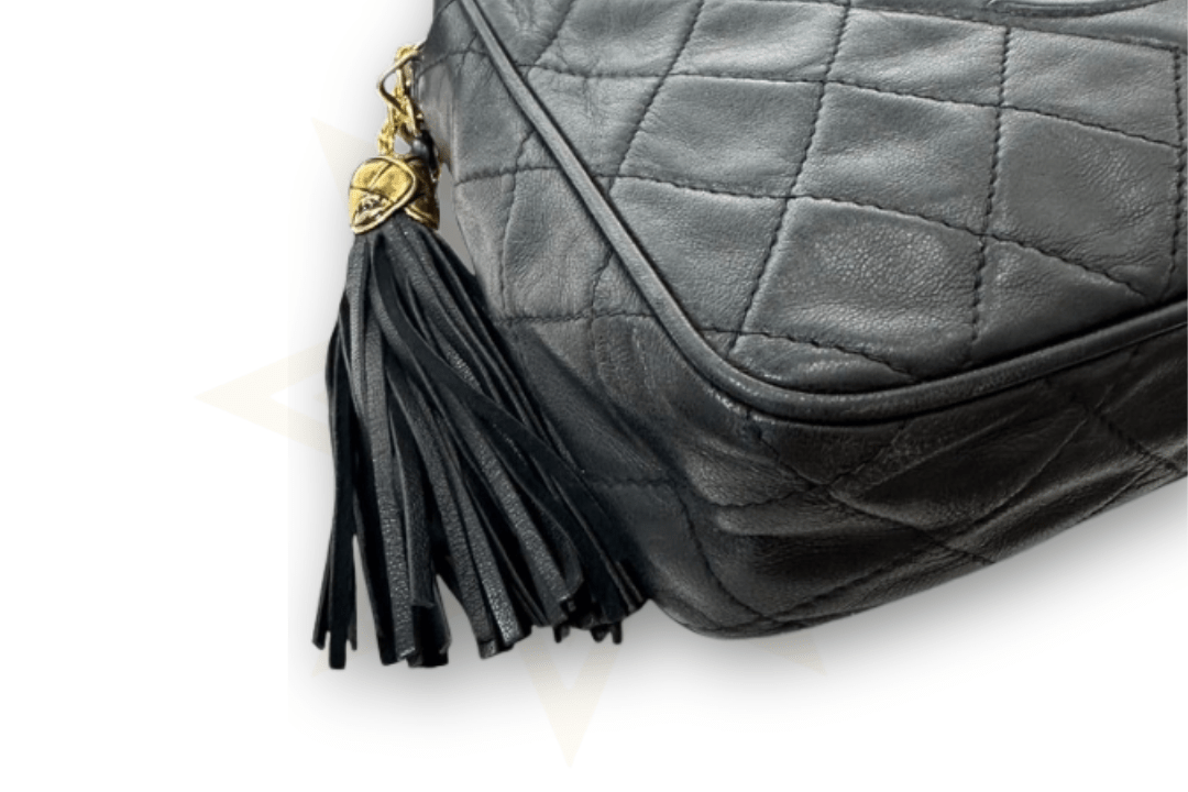 Chanel Camera Bag in pelle nera trapuntata – Vintage anni ‘80/’90 - Etoilux