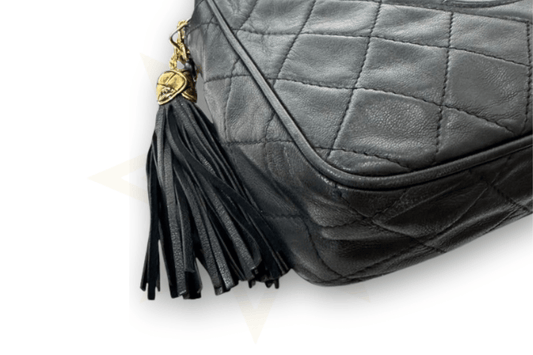 Chanel Camera Bag in pelle nera trapuntata – Vintage anni ‘80/’90 - Etoilux