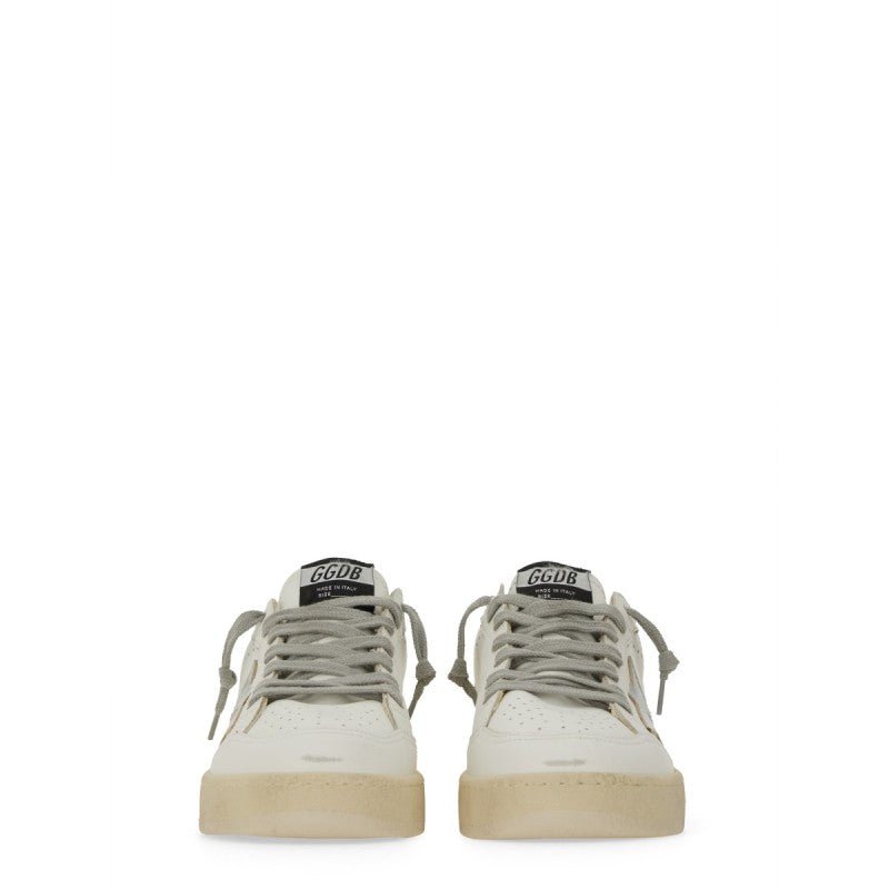 Golden Goose – Ball Star 2 Sneaker in Pelle Bianca con Stella Argento e Dettagli Glitter – Donna – FW25 - Etoilux