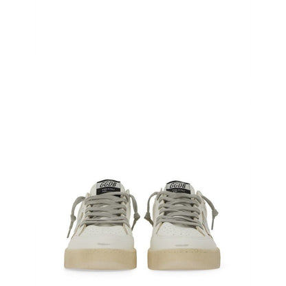 Golden Goose – Ball Star 2 Sneaker in Pelle Bianca con Stella Argento e Dettagli Glitter – Donna – FW25 - Etoilux