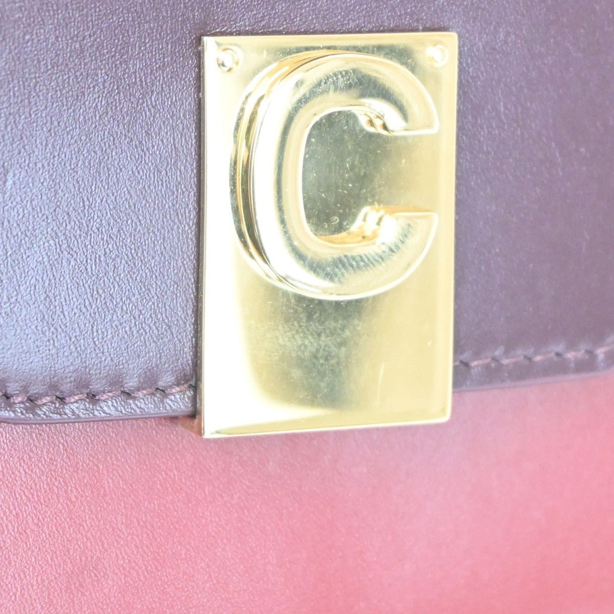 Céline C Wallet on Chain Pelle Bicolor Bordeaux/Rosso – 18,5 cm - Etoilux