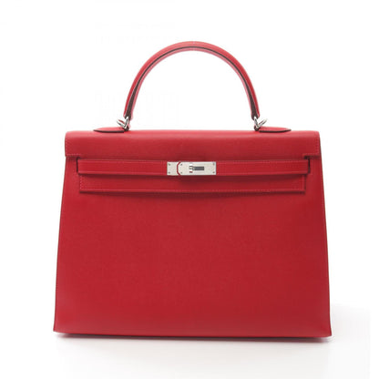 Hermès Kelly 35 – Pelle Rossa – Hardware Palladiato - Etoilux