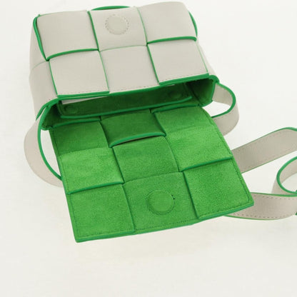 Bottega Veneta Cassette Mini Maxi Intrecciato Bianco/Verde – 12 cm - Etoilux