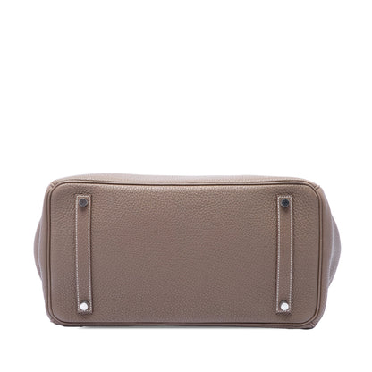 Hermès Birkin 35 – Pelle Togo Etoupe, Hardware Palladio - Etoilux