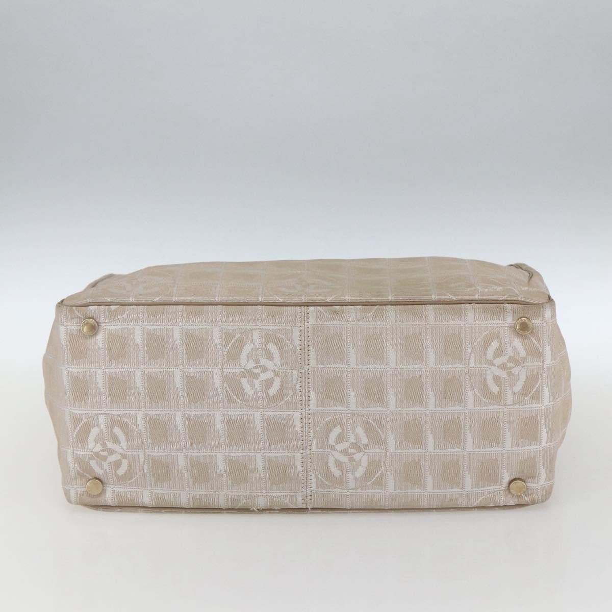 Chanel Travel Line Tote Medium Nylon Jacquard Beige – Serie 9390405 - Etoilux