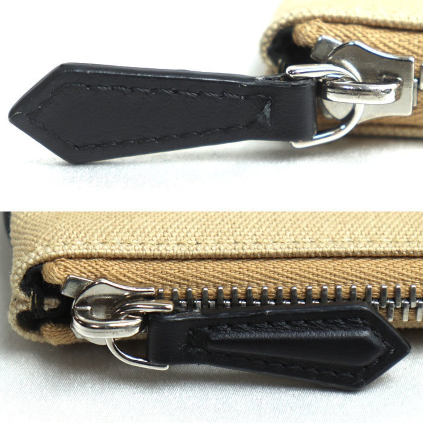 Fendi – Pochette in Canvas Beige con Dettagli in Pelle – Very Good Condition - Etoilux