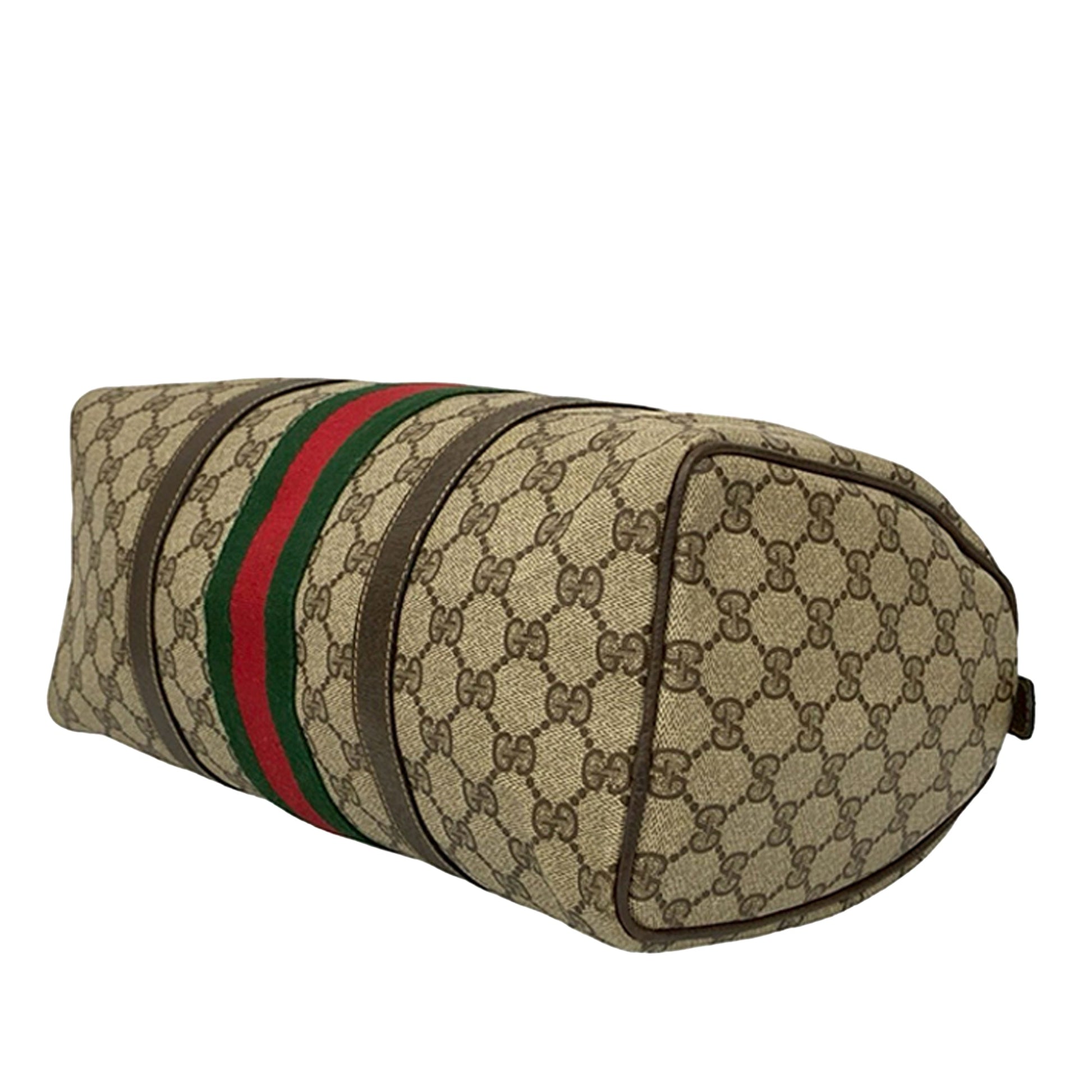 Gucci GG Supreme Web Boston – Tela GG Supreme con Fascia Web - Etoilux