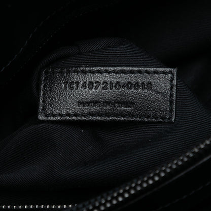 Saint Laurent LouLou Medium monocromatica in pelle matelassé nera - Etoilux