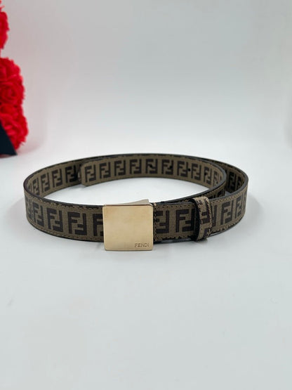 Cintura Fendi "Forever" in Tessuto FF - Fibbia Quadrata Gold - Etoilux