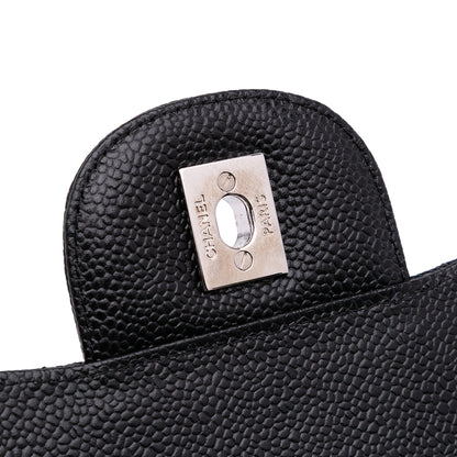 Chanel Classic Double Flap – Caviar Nero – Hardware Argento (2011) - Etoilux