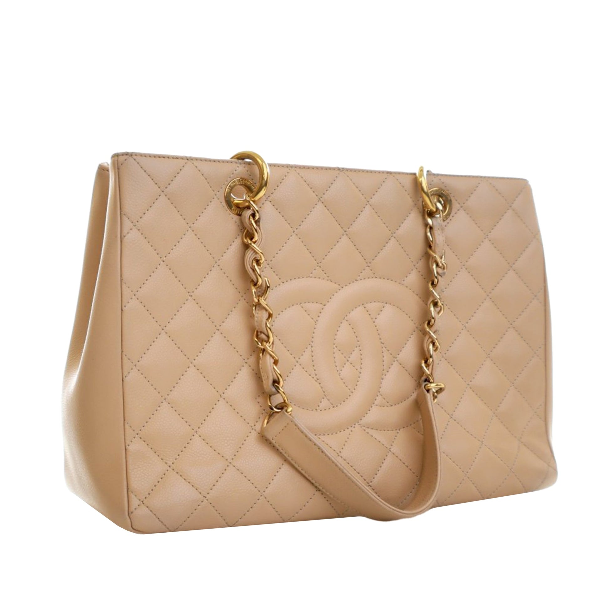 Chanel Grand Shopping Tote Caviar Beige 2011 – Size Medium - Etoilux