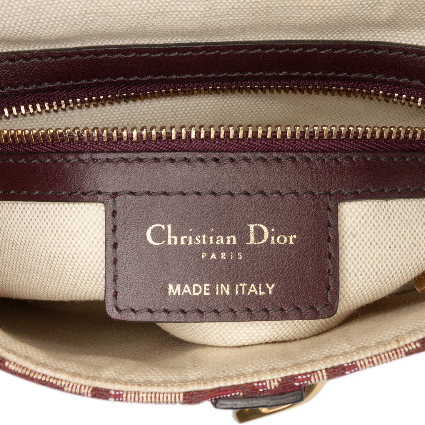 Christian Dior Saddle Media in Tela Oblique Bordeaux – 2018 – 24 cm - Etoilux